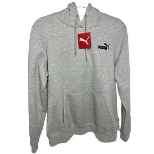 Puma Ess+Embroidery Hoodie Light Gray Heather Size L/G NWT